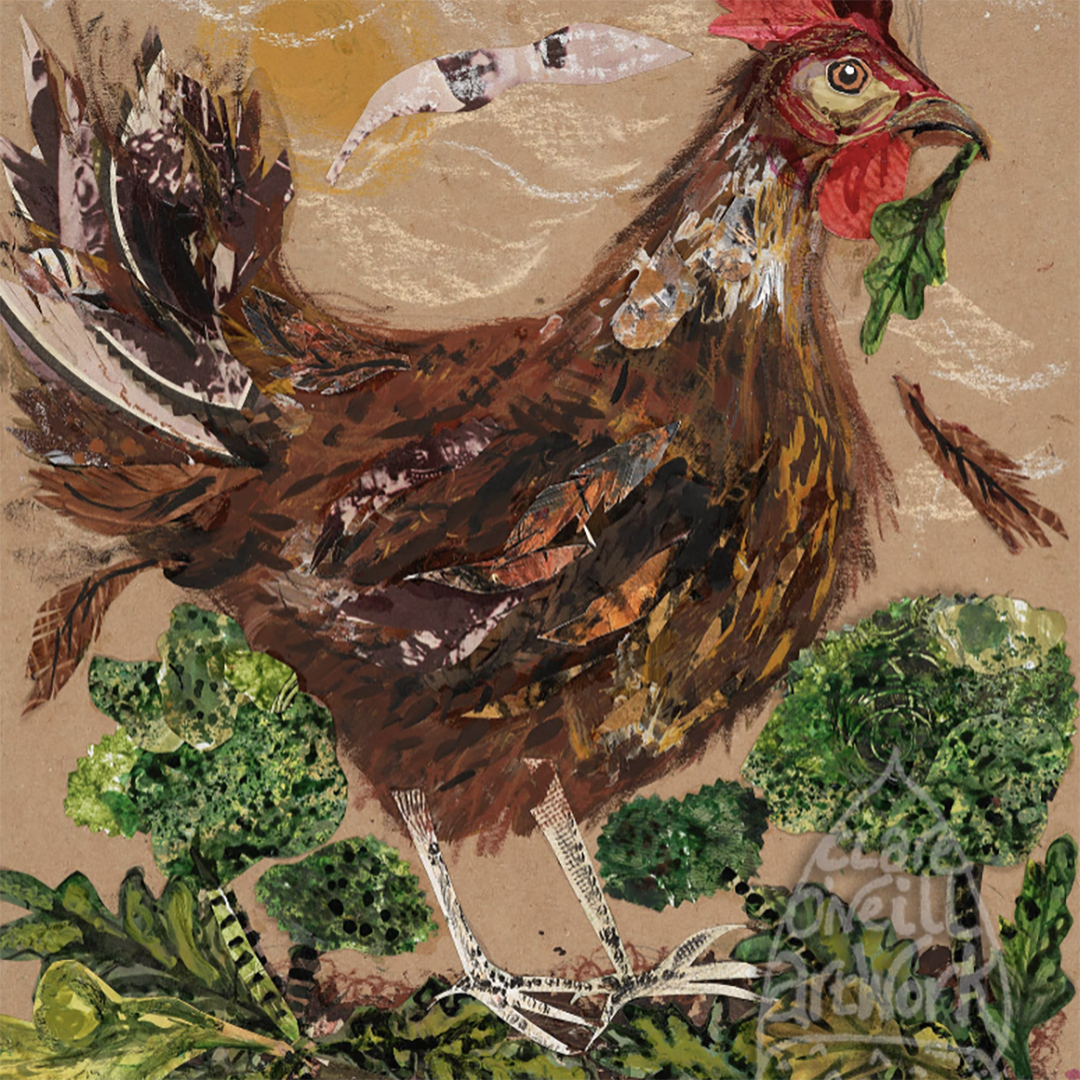 Broccoli patch recycled greeting card