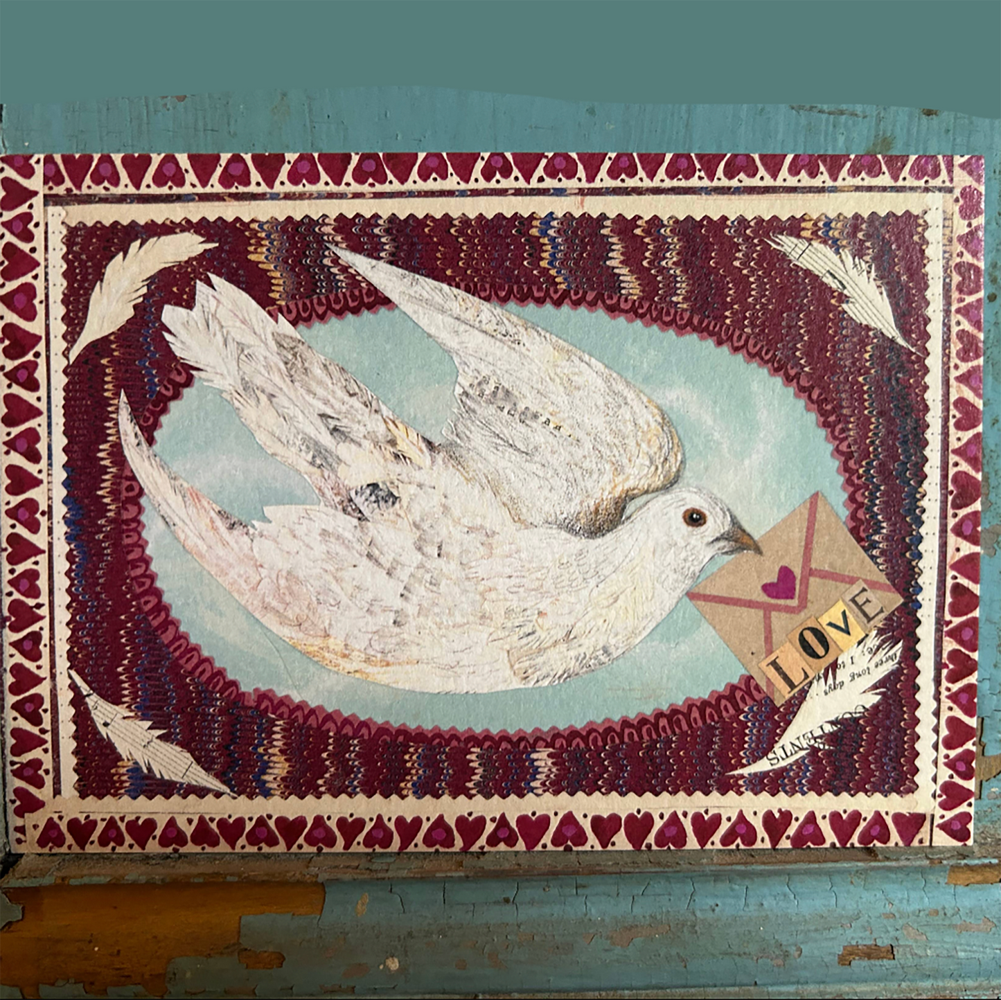 Valentine Dove recycled paper greeting card