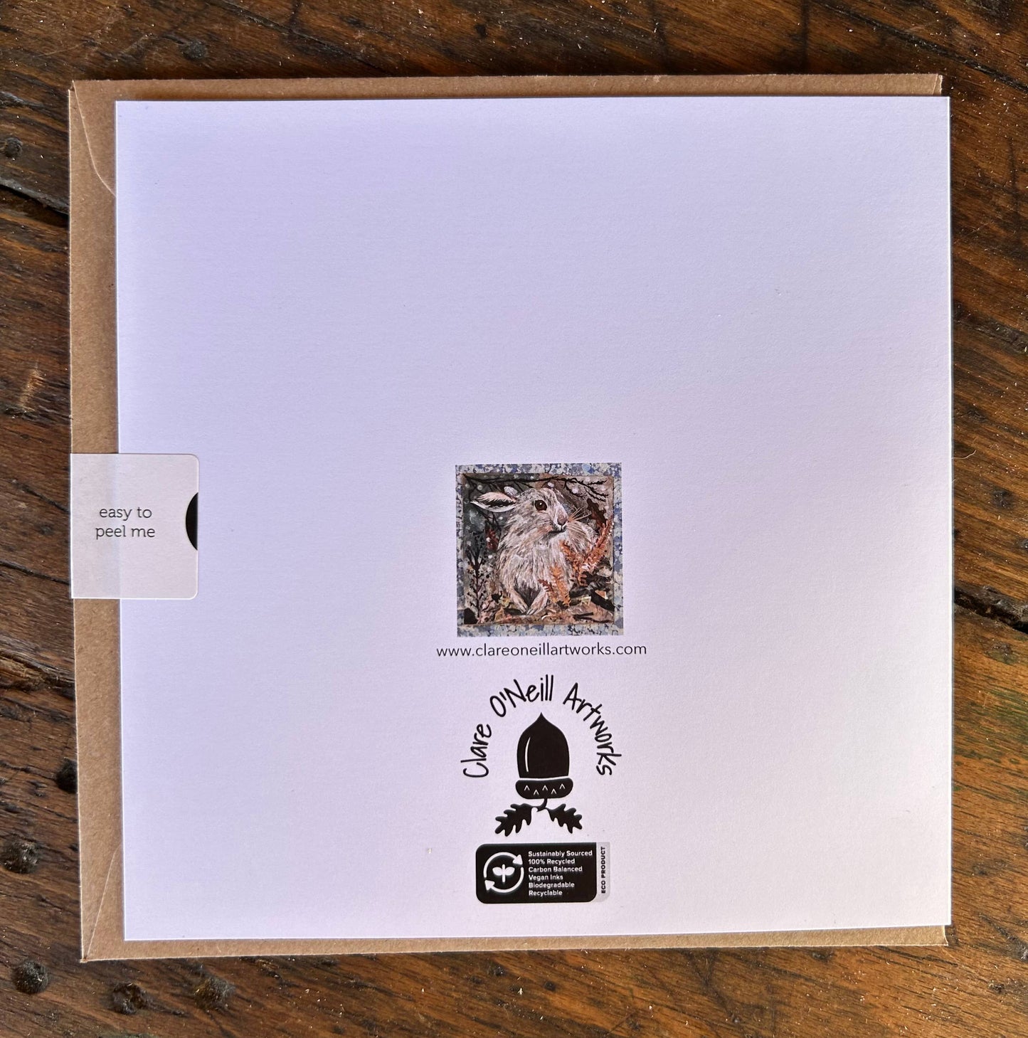 Winter Hare Recycled Greeting Card