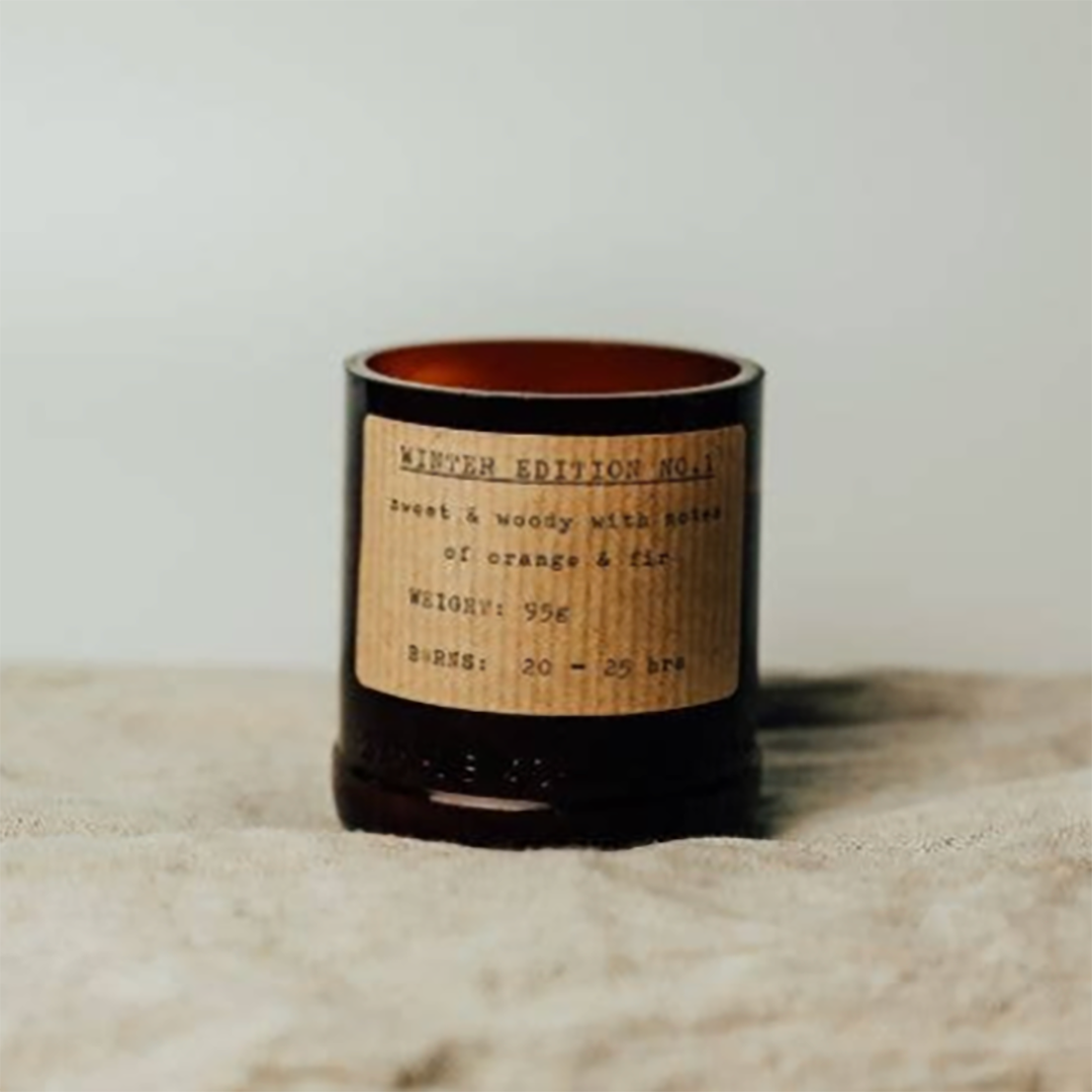 Small Winter Candle - Fire Glass