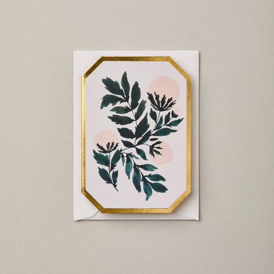 Peonies Botanical Die-Cut Mini Card