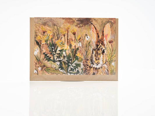 A5 Snowdrops and dandelions blank greeting card