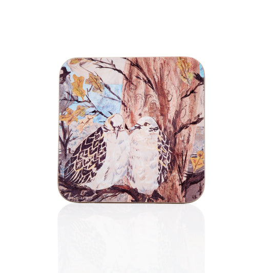 Turtle doves high gloss coaster