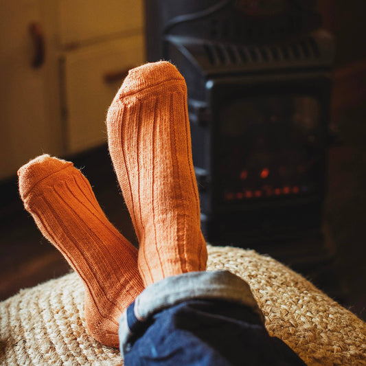 Sustainable UK-Made Alpaca Socks – Warm, Cosy & Ethical Footwear Burnt Orange (Copy) (Copy) (Copy)