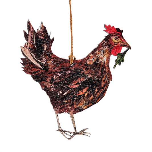  Brown hen hanging decoration by Clare O'Neill