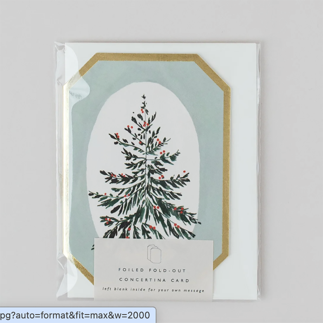 Concertina Botanical Die-Cut Mini Christmas Card