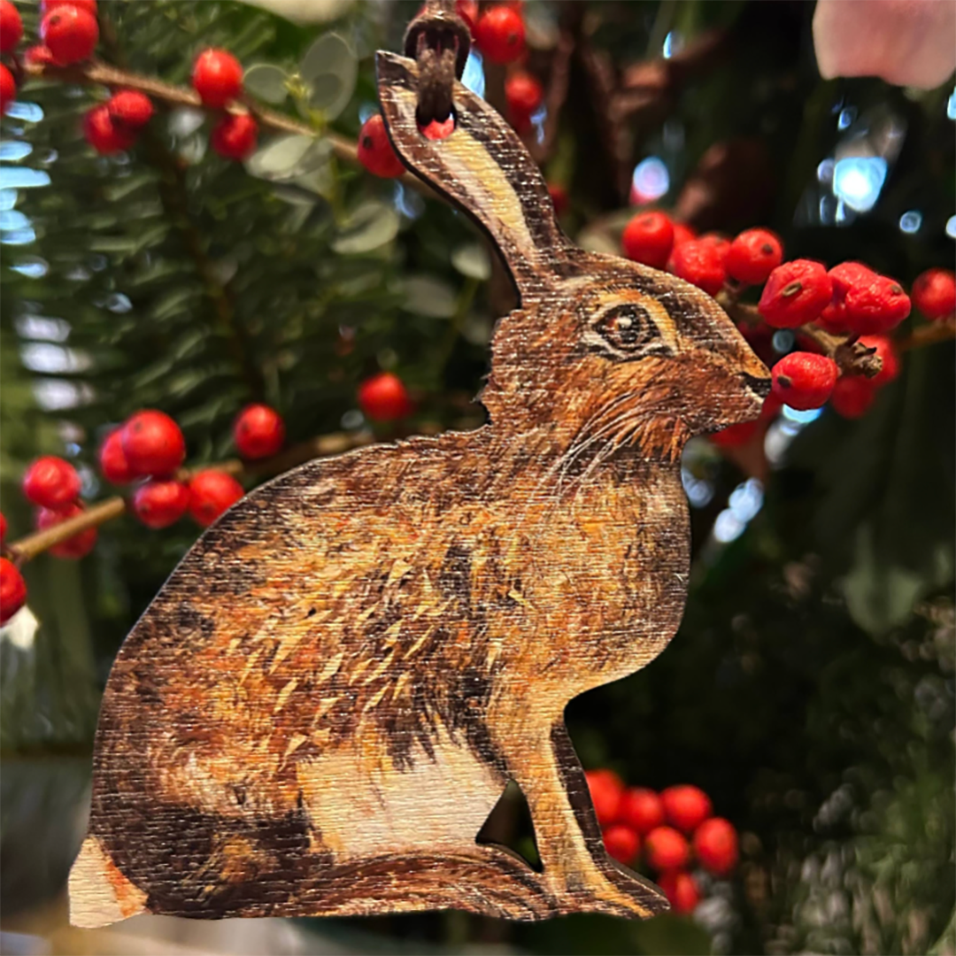 Country Christmas Brown Hare Decoration