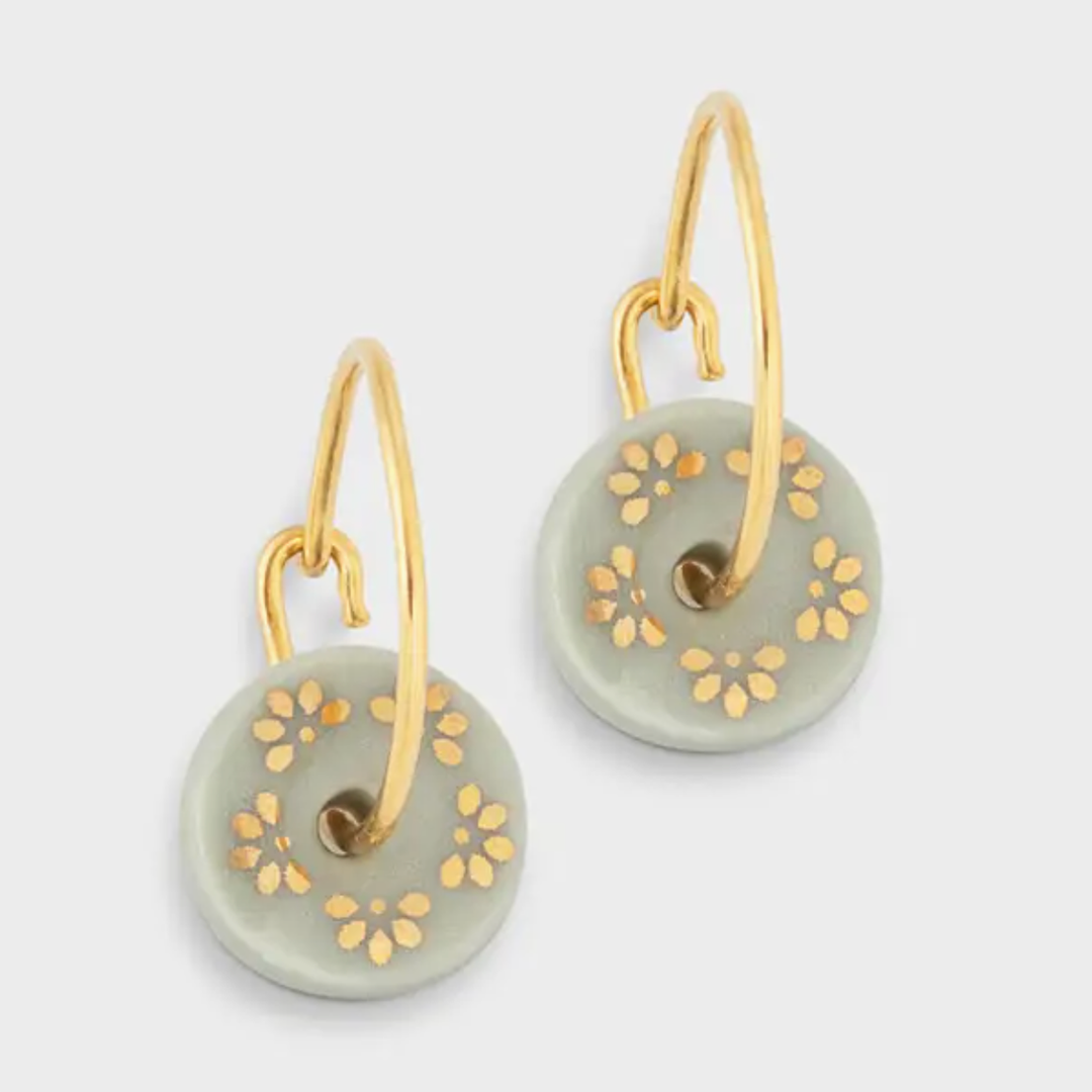 Clay Posey Gold Porcelain Earrings Handmade in the UK