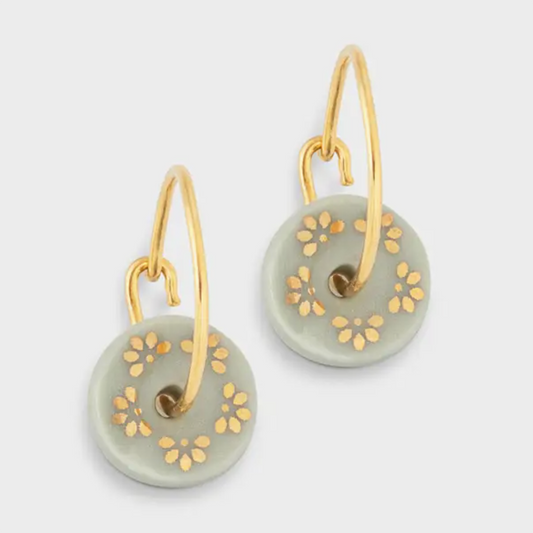 Clay Posey Gold Porcelain Earrings Handmade in the UK