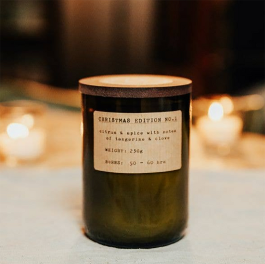 Large Christmas Candle - Earth Glass