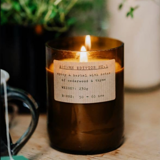 Large Autumn Candle - Fire Glass