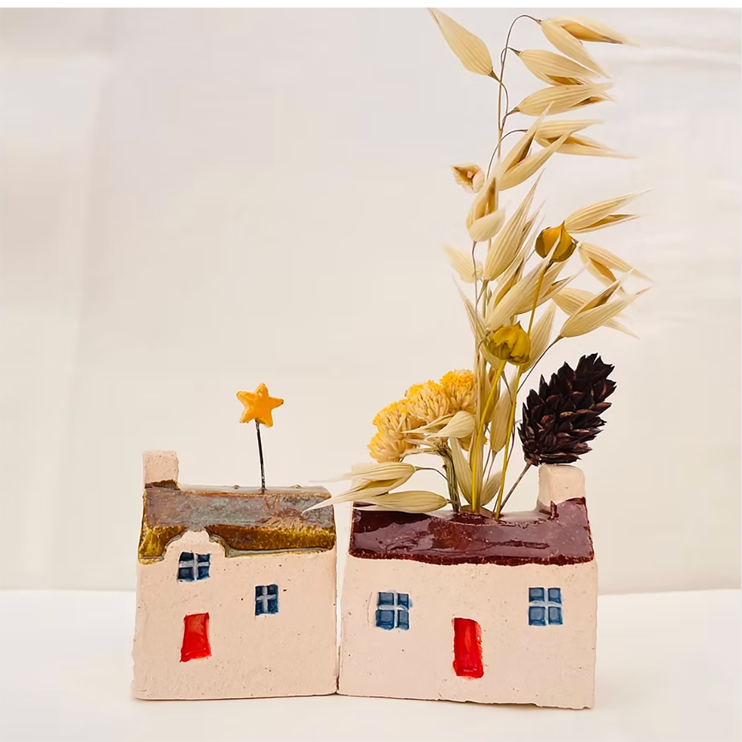 Tiny Ceramic House Vase by Leamne