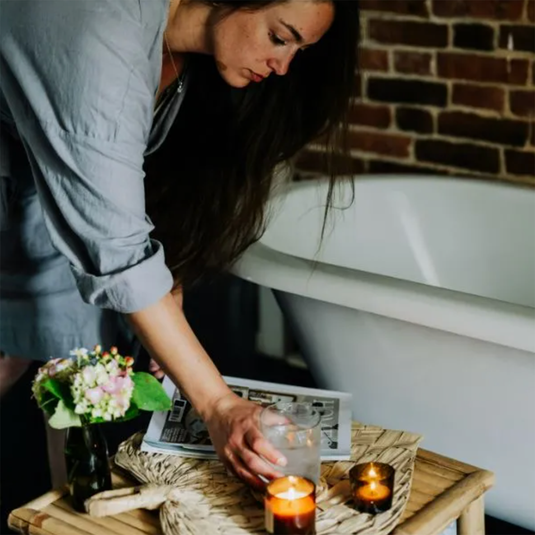 Small Winter Candle - Fire Glass