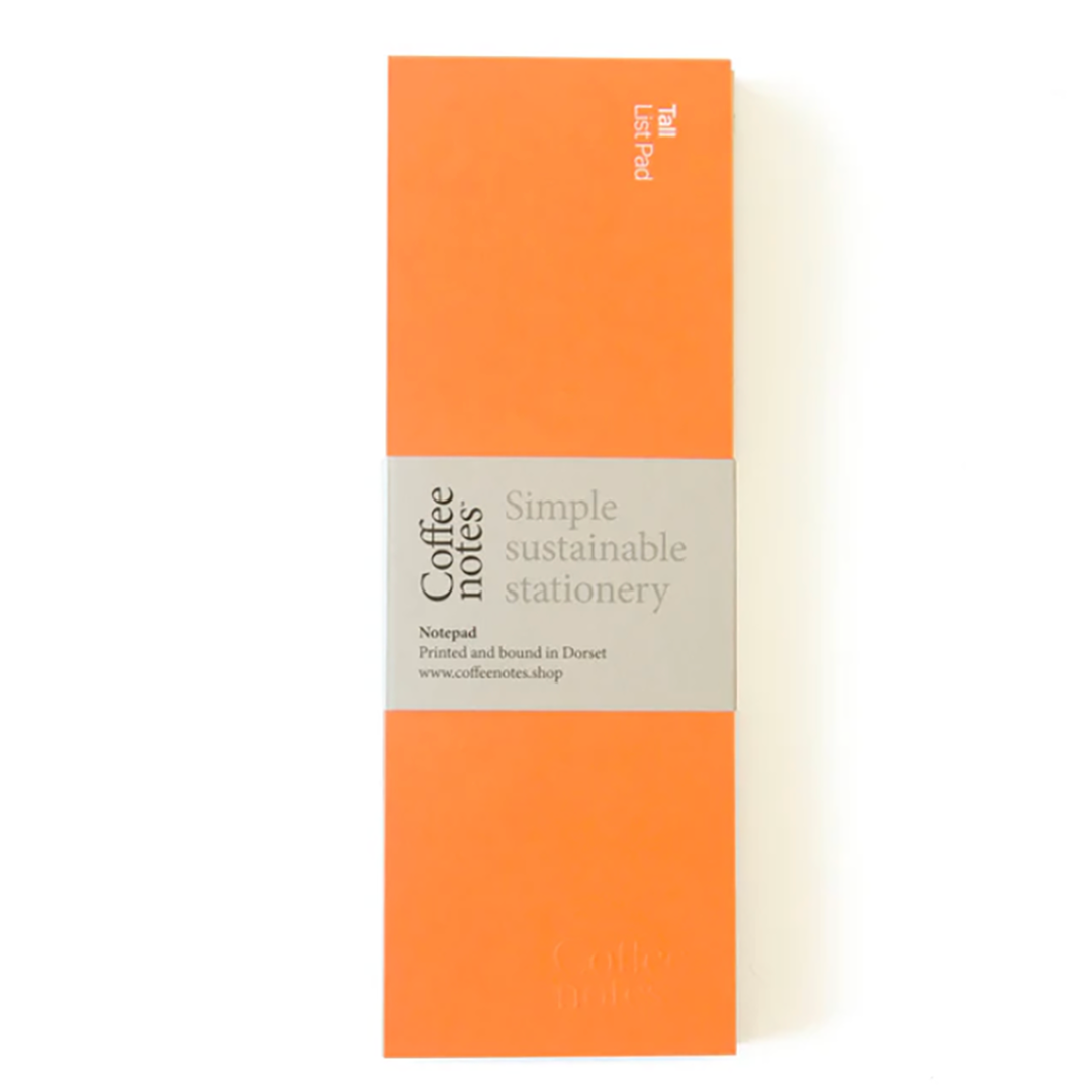 Orange List Pad Made Sustainably UK Made from Recycled Coffee Cup Paper