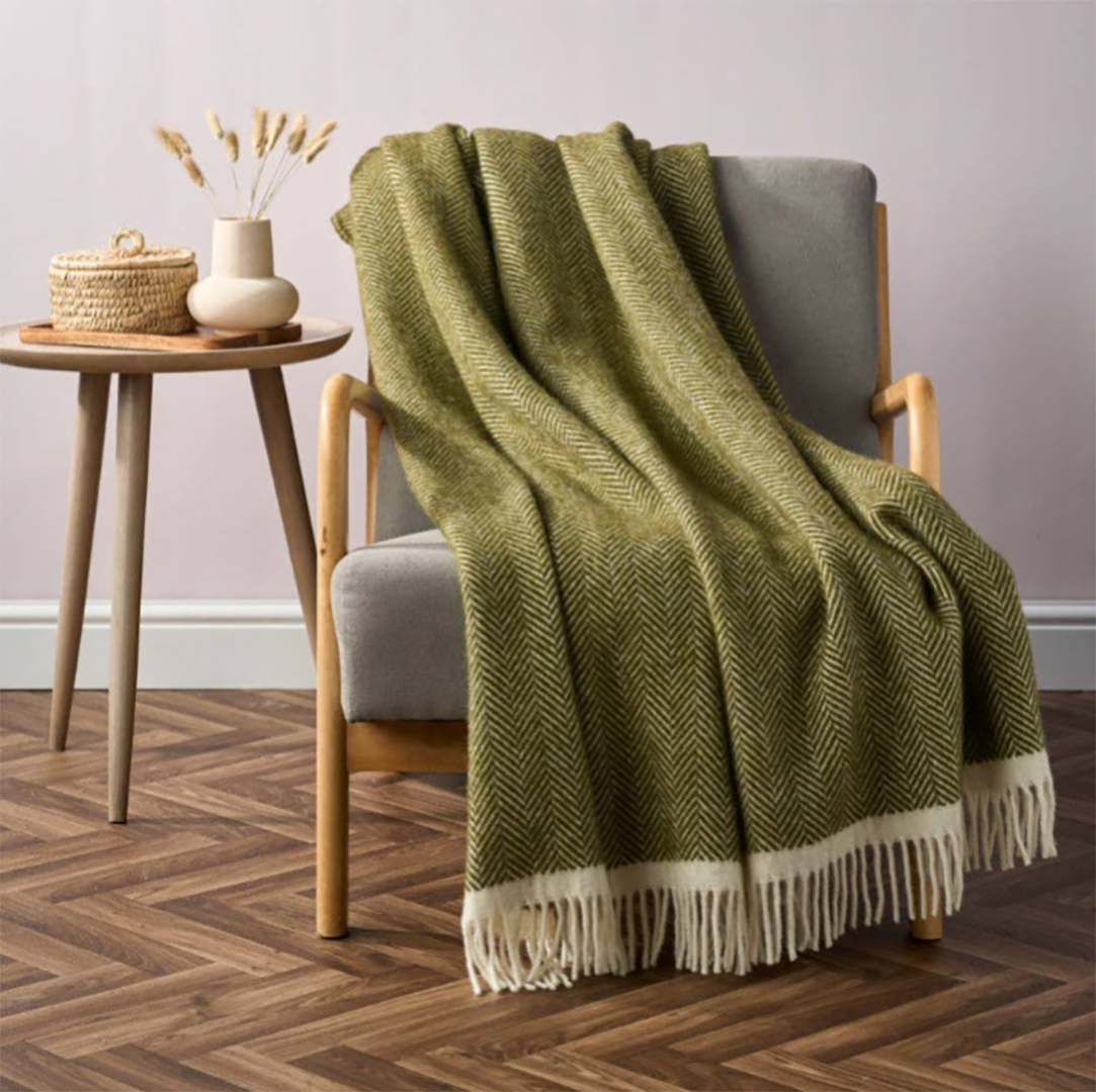 Clifton Herringbone Blanket: Blaise