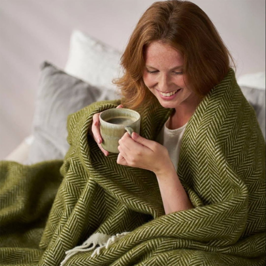 Clifton Herringbone Blanket: Blaise