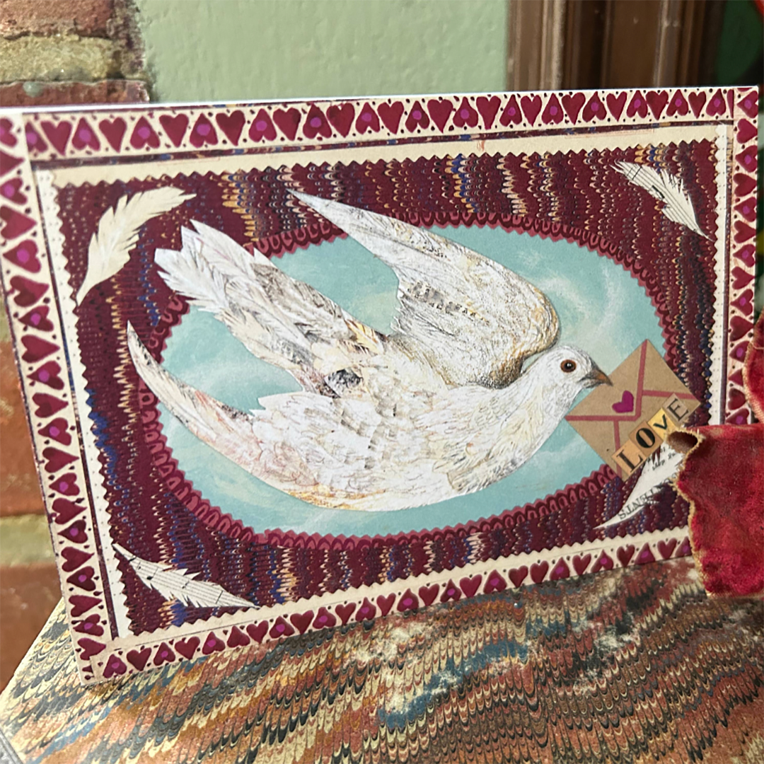 Valentine Dove recycled paper greeting card
