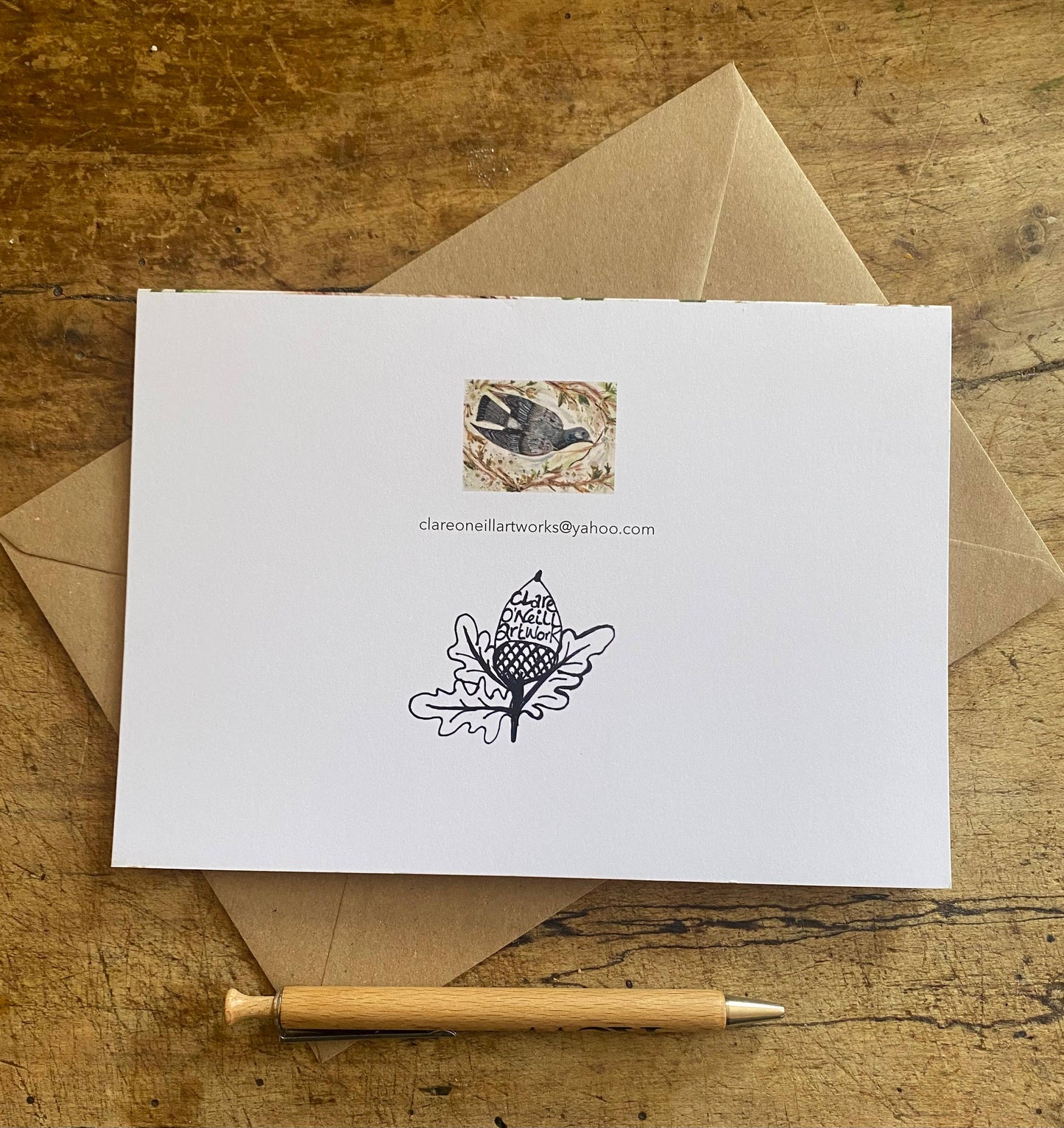 A5 Pigeon in the blossom greeting card
