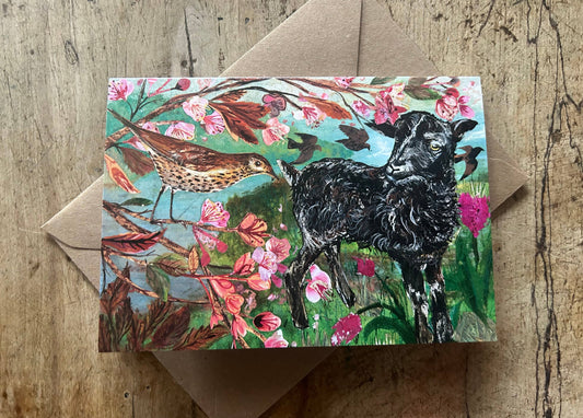 A6 Spring Lamb blank greeting card