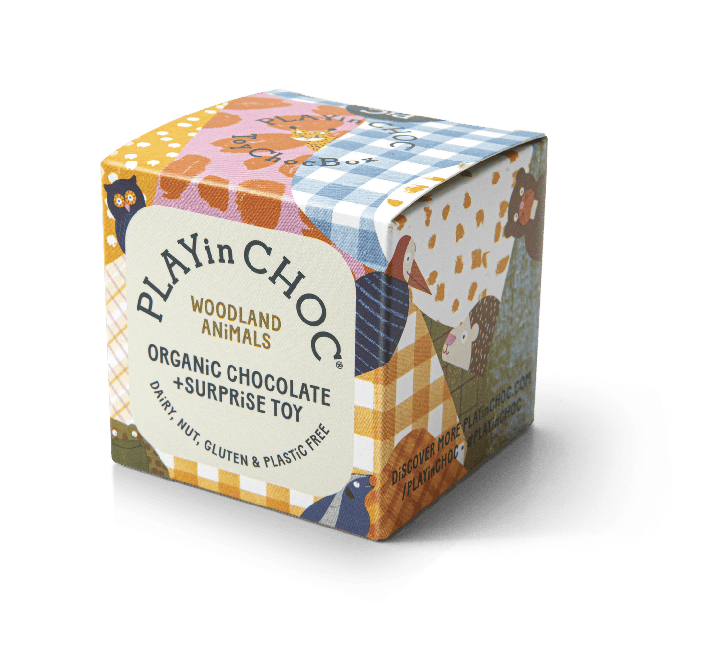 Toy Woodland Animal and Chocolate in a box Plastic Free Nut and Dairy Free