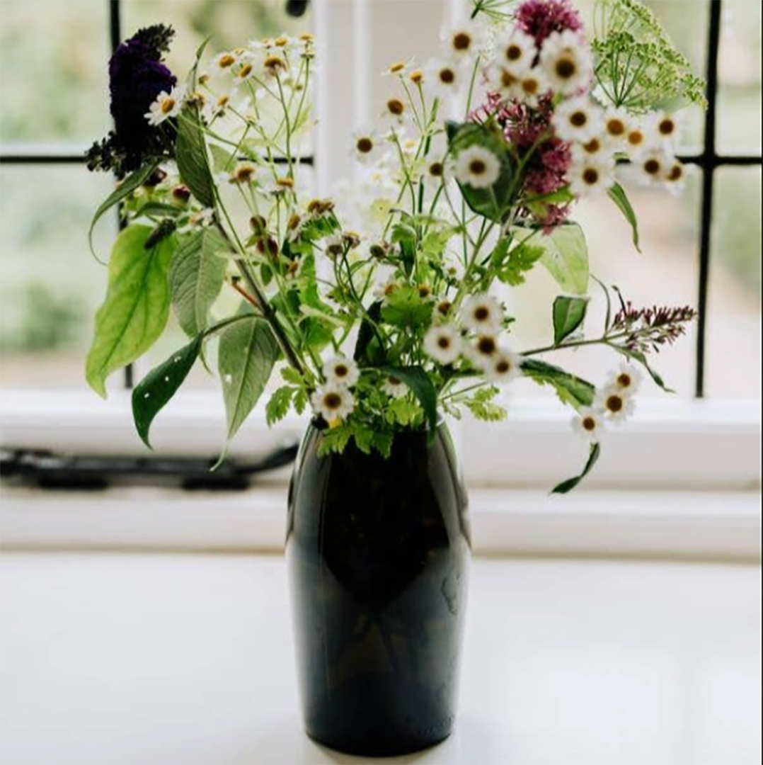 Curve Olive Recycled Glass Vase