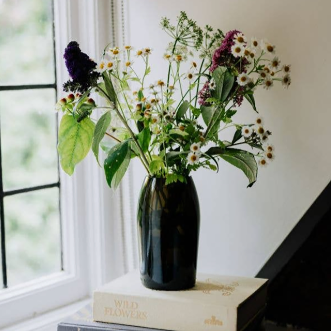 Curve Olive Recycled Glass Vase