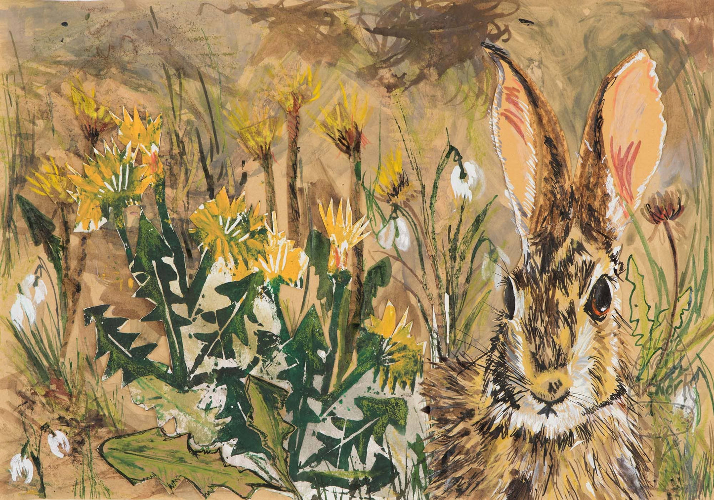 Dandelions and snowdrops  high gloss coaster