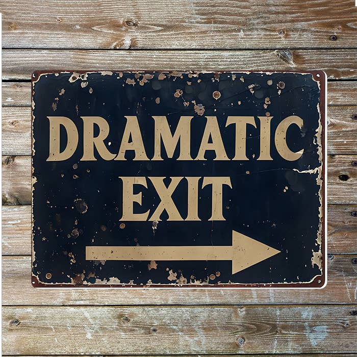 Vintage Style Dramatic Exit Arrow Rust Metal Sign