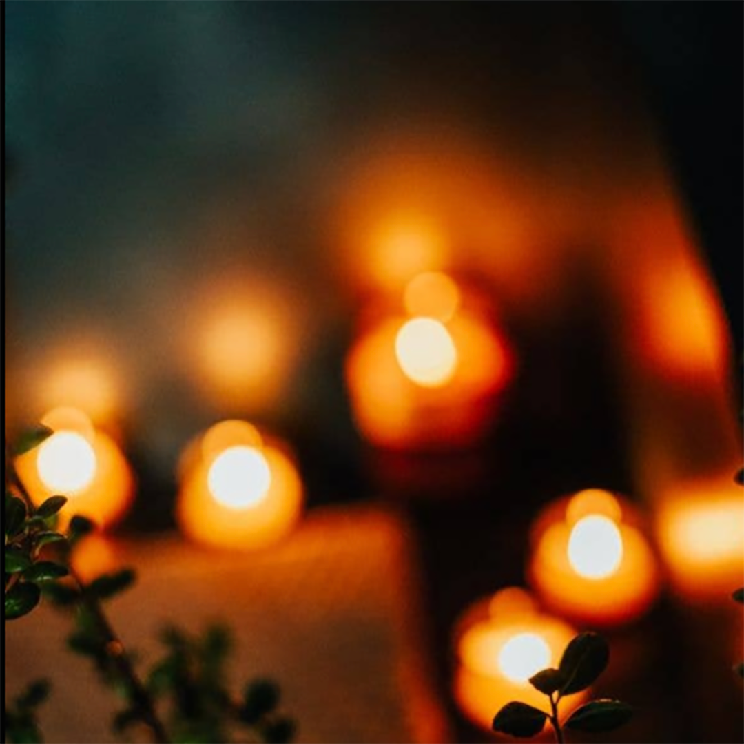 Large Christmas Candle - Earth Glass